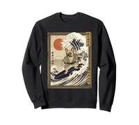 Bulldog Francés Surf Japonés Kanagawa Perro Samurái Gracioso Sudadera