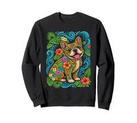 Bulldog Francés Tropical Summer Vibes Floral Frenchie Dog Sudadera