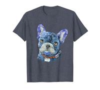 Bulldog francés Tshirt Mujeres Ropa Bulldog francés Chien Camiseta, Hombre, Azul Jaspeado, 4XL