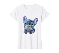 Bulldog francés Tshirt Mujeres Ropa Bulldog francés Chien Camiseta, Mujer, Blanco, XXL
