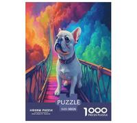 Bulldog Francese Puzzle De 1000 Piezas Desafíos Difíciles Juguetes Resistentes A La Presión Familiar Regalos Familiares para Adultos Y Niños 38x26cm/1000pcs