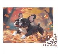 Bulldog Francese Rompecabezas Imposible,desafío for Adults Bosque otoño Juego Educativo 1000 Piezas Obra De Arte De Juego De para Adultos, Regalos A Partir De 14 Años 1000pcs (75x50cm)