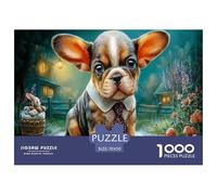 Bulldog FrancésPuzzles Imposible,desafío for Adults Campo Otoñal Entretenimiento Creativo 1000 Piezas Obra De Arte De Juego De para Adultos Y Niños Mayores De 12 Años 70x50cm/1000pcs