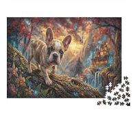 Bulldog francésRompecabezas Premium De 1000 Piezas Cartón, Antistrés Bosque Cabin Entretenimiento Familiar, Regalo Ideal para Unión Familiar Y Tiempo Libre 70x50cm/1000pcs