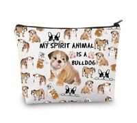 Bulldog Gifts - Bolsa de maquillaje para amantes de los bulldogs, regalo para dueños de perros Bulldog, regalo para mamá, regalo My Spirit Animal is Bulldog, bolsa de viaje, Bolsa Bulldog, M, Nuevo