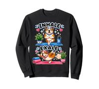 Bulldog Haciendo Yoga inhalar - exale DIGOR Divertido Sudadera