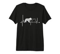 Bulldog Heartbeat EKG Line Dueño de Perro Divertido Amante de Mascotas Camiseta Premium
