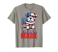 Bulldog Hecho en Estados Unidos - Día de la Independencia Patriótico USA Dog Camiseta