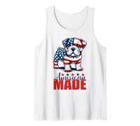 Bulldog Hecho en Estados Unidos - Día de la Independencia Patriótico USA Dog Camiseta sin Mangas