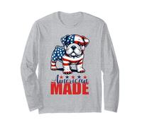 Bulldog Hecho en Estados Unidos - Día de la Independencia Patriótico USA Dog Manga Larga