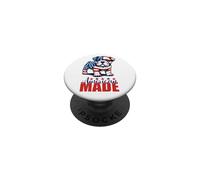Bulldog Hecho en Estados Unidos - Día de la Independencia Patriótico USA Dog PopSockets PopGrip Adhesivo