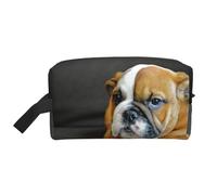 Bulldog Inglés arrodillado, Bolsa de Maquillaje Bolsa de cosméticos Bolsa de artículos de tocador de Viaje portátil Organizador de Bolsa de Maquillaje