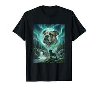 Bulldog Inglés Aurora Boreal Northern Lights Dog Camiseta