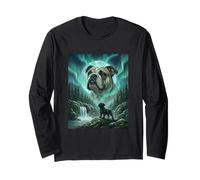 Bulldog Inglés Aurora Boreal Northern Lights Dog Manga Larga