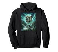 Bulldog Inglés Aurora Boreal Northern Lights Dog Sudadera con Capucha