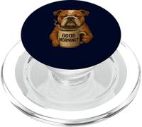 Bulldog Inglés Bebiendo Café Gracioso Sarcástico Buenos Días PopSockets PopGrip para MagSafe