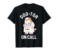 Bulldog Inglés Dog-tor On Call Funny Dog Doctor Camiseta