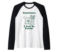 Bulldog Inglés Gracioso Vintage A Veces Solo Me Pedos Camiseta Manga Raglan