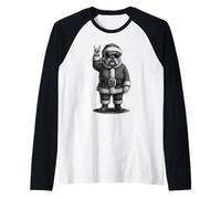 Bulldog Inglés Música Rock Navidad Amante de los Camiseta Manga Raglan