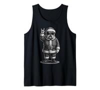 Bulldog Inglés Música Rock Navidad Amante de los Camiseta sin Mangas