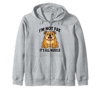 Bulldog inglés No Estoy Gordo es Todo músculo Perro Humor Sudadera con Capucha