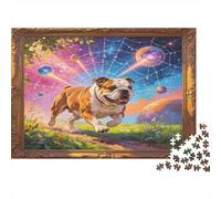Bulldog Inglés Puzzle de 1000 Piezas Material de Papel Paisaje de Fantasía Estrellada Puzzle para Adultos Relajación Decoración Regalo 70x50cm/1000pcs