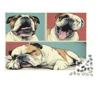 Bulldog Inglés Puzzle de 1000 Piezas Puzzle para Adultos Papel Estilo Arte Pop Decoración Hogar Antiestrés Ocio Familiar 52x38cm/1000pcs