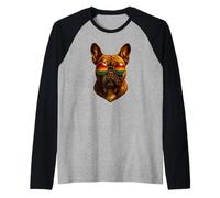 Bulldog inglés Realista con Actitud Divertido Arte Amante de los Perros Camiseta Manga Raglan
