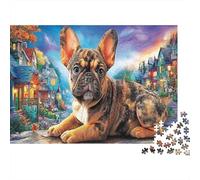 Bulldog Jigsaw for Adults Teens French Bulldog in Colorful Setting Educational Game for Wall Decoration and Gifts 70x50cm/1000pcs