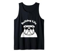Bulldog Life Cool Gafas de Sol con Texto Curvado para Perro Camiseta sin Mangas