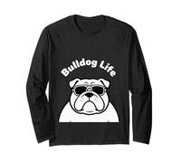 Bulldog Life Cool Gafas de Sol con Texto Curvado para Perro Manga Larga