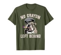 Bulldog No Crayon Left Behind Grunt Team Military My Soldier Camiseta