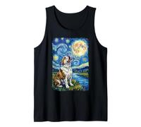Bulldog Noche Estrellada Aullido Camiseta sin Mangas