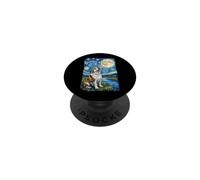 Bulldog Noche Estrellada Aullido PopSockets PopGrip Adhesivo
