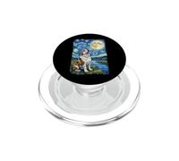 Bulldog Noche Estrellada Aullido PopSockets PopGrip para MagSafe