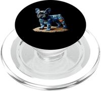 Bulldog Patrón Patchwork Arte Bulldog Francés En Perro Denim PopSockets PopGrip para MagSafe