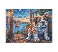 Bulldog Playa océano Puzzles 500 Piezas Juguete Educativo 3D Interactivo Rompecabezas Familiar para Toda La Familia Entretenimiento Creativo Decorativo 500 PCS