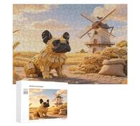 Bulldog Puzzle 300 Piezas Decorativo Hogar Obra De Arte Rompecabezas 3D para Familia DIY Creativo Desafío Intelectual Aliviar Estrés 300 PCS