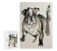 Bulldog Puzzle 300 Piezas DIY Creativo Familiar Rompecabezas 3D para Familia Juguete Educativo Aliviar Estrés Maquetas Construir 300 PCS