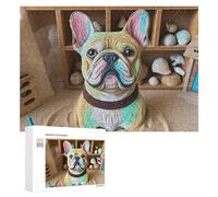Bulldog Puzzle 300 Piezas Entretenimiento Creativo Linda Mascota Rompecabezas Familiar 3D para Familia Juguete Educativo DIY Moderno Maquetas Construir 300 PCS