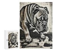 Bulldog Puzzle 300 Piezas Portátil 3D Familiar Estera Rompecabezas para Adultos Y Niñas A 14 Años DIY Creativo Aliviar Estrés Decoración Hogar 300 PCS