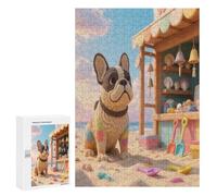 Bulldog Puzzles 300 Piezas DIY Moderno Rompecabezas Colorido para Familia Aliviar Estrés Juguete Educativo 3D Maquetas Construir 300 PCS