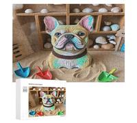 Bulldog Puzzles 300 Piezas Estera Portátil Rompecabezas para Adultos Y Niños A 12 Años Desafío Intelectual 3D Maquetas Construir DIY Moderno 300 PCS