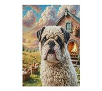 Bulldog Puzzles 300 Piezas Portátil 3D Rompecabezas Familiar para Toda La Familia Maquetas Educativas Construir Aliviar Estrés 300 PCS