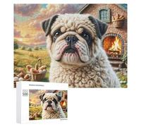 Bulldog Puzzles 500 Piezas A Partir De 14 Años Linda Mascota Desafío Desafiante Rompecabezas para Mujeres Y Hombres 3D Decoración Hogar DIY Moderno 500 PCS
