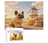 Bulldog Puzzles 500 Piezas Hogar Decoración 3D Obra De Arte Rompecabezas para Adultos A 14 Años DIY Creativo Aliviar Estrés Familiar 500 PCS