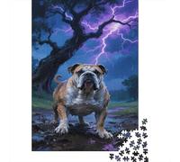 Bulldog Puzzles De 1000 Piezas Rompecabezas para Adultos Puzle para Decoración del Hogar Tormenta de Rayos Rompecabezas DIY Imposible Juego De Rompecabezas Y Familiar Regalos A Partir De 14 Años 100