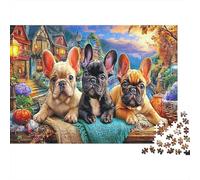 Bulldog Recycled Paper Jigsaw Puzzle French Bulldogs in Group for Adults 14-99 Years Educational Game Challenge 52x38cm/1000pcs
