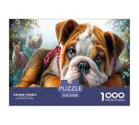 Bulldog Rompecabezas Imposible,desafío for Adults Jardín de Cuento de Hadas 1000 Piezas Obra De Arte De Juego De para Adultos, Regalos A Partir De 14 Años 52x38cm/1000pcs