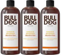 Bulldog Skincare - Gel de ducha de limón y bergamota para hombres, gel de ducha natural y refrescante para hombre, 500 ml, paquete de 3